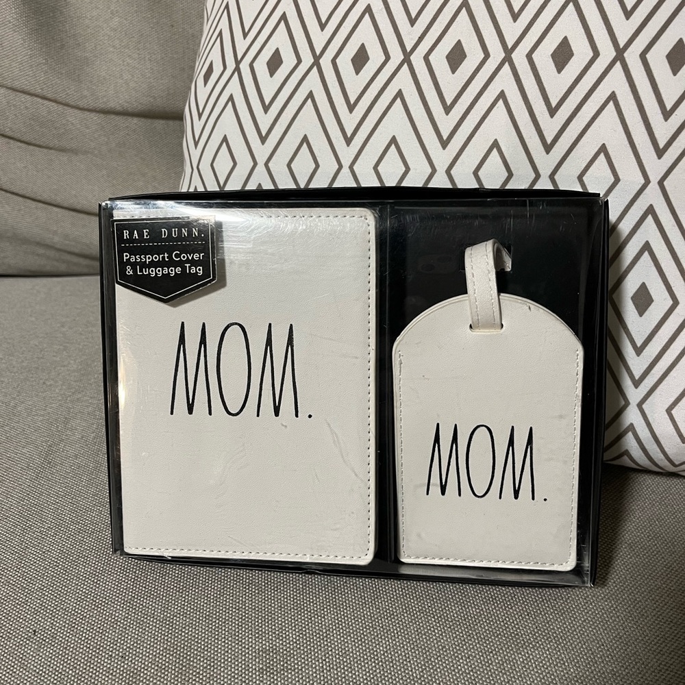 RAE DUNN passport cover and luggage tag